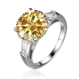 JoyceJelly Luxury Round 5 Carat Moissanite Diamond Ring for Women Sterling Silver 925 Fine Jewelry Female Trendy Wedding Bands