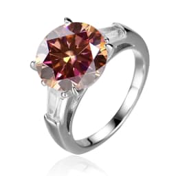 JoyceJelly Luxury Round 5 Carat Moissanite Diamond Ring for Women Sterling Silver 925 Fine Jewelry Female Trendy Wedding Bands