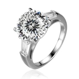 JoyceJelly Luxury Round 5 Carat Moissanite Diamond Ring for Women Sterling Silver 925 Fine Jewelry Female Trendy Wedding Bands