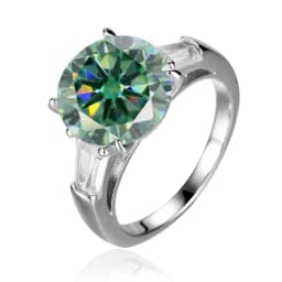 JoyceJelly Luxury Round 5 Carat Moissanite Diamond Ring for Women Sterling Silver 925 Fine Jewelry Female Trendy Wedding Bands