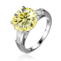 JoyceJelly Luxury Round 5 Carat Moissanite Diamond Ring for Women Sterling Silver 925 Fine Jewelry Female Trendy Wedding Bands
