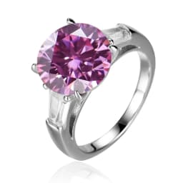 JoyceJelly Luxury Round 5 Carat Moissanite Diamond Ring for Women Sterling Silver 925 Fine Jewelry Female Trendy Wedding Bands