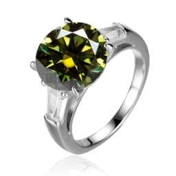 JoyceJelly Luxury Round 5 Carat Moissanite Diamond Ring for Women Sterling Silver 925 Fine Jewelry Female Trendy Wedding Bands