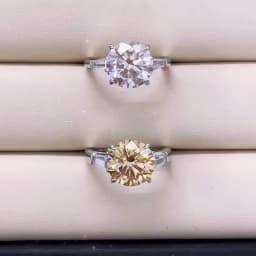 JoyceJelly Luxury Round 5 Carat Moissanite Diamond Ring for Women Sterling Silver 925 Fine Jewelry Female Trendy Wedding Bands
