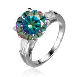 JoyceJelly Luxury Round 5 Carat Moissanite Diamond Ring for Women Sterling Silver 925 Fine Jewelry Female Trendy Wedding Bands
