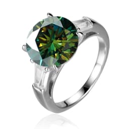 JoyceJelly Luxury Round 5 Carat Moissanite Diamond Ring for Women Sterling Silver 925 Fine Jewelry Female Trendy Wedding Bands