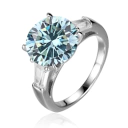 JoyceJelly Luxury Round 5 Carat Moissanite Diamond Ring for Women Sterling Silver 925 Fine Jewelry Female Trendy Wedding Bands