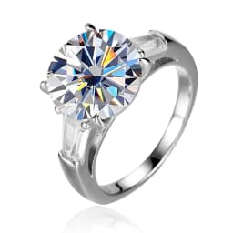 JoyceJelly Luxury Round 5 Carat Moissanite Diamond Ring for Women Sterling Silver 925 Fine Jewelry Female Trendy Wedding Bands