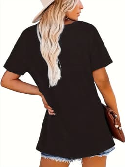 Cow Head Print T-shirt, Short Sleeve Crew Neck Casual Top For Summer & Spring, Women's Clothing
