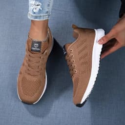 Women's Casual Shoes Summer Mesh Breathable Outdoor Platform Sneakers Lace Up Fashion Sports Walking Running Shoes for Women