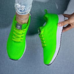 Women's Casual Shoes Summer Mesh Breathable Outdoor Platform Sneakers Lace Up Fashion Sports Walking Running Shoes for Women