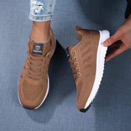 Women's Casual Shoes Summer Mesh Breathable Outdoor Platform Sneakers Lace Up Fashion Sports Walking Running Shoes for Women