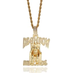 Deathlow Records Prisoner Necklace Stainless Steel Men's Fashionable Jewelry Hip-hop Rock Iced Out Pendant Party Gift
