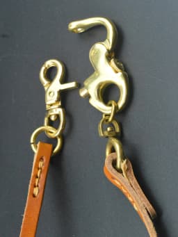 25 Inches Long Punk Tan 8mm Leather Strap Wallet Trousers Biker Swivel Crab Clasp Oval Sweden Nautical Carabiner Keychains