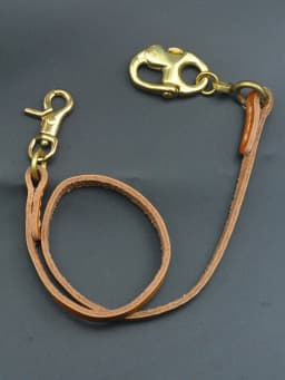 25 Inches Long Punk Tan 8mm Leather Strap Wallet Trousers Biker Swivel Crab Clasp Oval Sweden Nautical Carabiner Keychains
