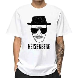 Men Fashion Casual Top Quality Short Sleeve Cotton Blend Loose Heisenberg PrintedTshirt Casual Mens Tshirt Cool Summer Men Tops