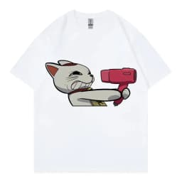 Japan Anime Dandadan Turbo Granny Cat Graphic T Shirt Fashion Cartoon Oversized T-shirt Men Women Vintage Casual Cotton T-shirts
