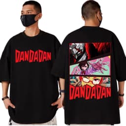 Japan Anime Dandadan Turbo Granny Cat Graphic T Shirt Fashion Cartoon Oversized T-shirt Men Women Vintage Casual Cotton T-shirts