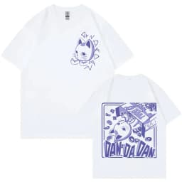 Japan Anime Dandadan Turbo Granny Cat Graphic T Shirt Fashion Cartoon Oversized T-shirt Men Women Vintage Casual Cotton T-shirts