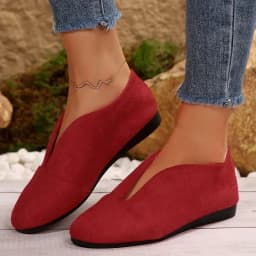 Women's New Slip-on Flat Shoes Outdoor Casual Women's Sewn Round Toe Soft Sole Lightweight Solid Color Flat Low-top Shoes