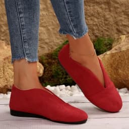 Women's New Slip-on Flat Shoes Outdoor Casual Women's Sewn Round Toe Soft Sole Lightweight Solid Color Flat Low-top Shoes