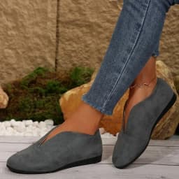 Women's New Slip-on Flat Shoes Outdoor Casual Women's Sewn Round Toe Soft Sole Lightweight Solid Color Flat Low-top Shoes