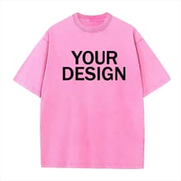 Unisex Cotton Wash T-Shirt Vintage Custom Print Pattern Oversized Short Sleeve T-Shirt Rapper Streetwear Men's Casual T-Shirt