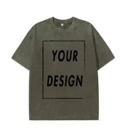 Unisex Cotton Wash T-Shirt Vintage Custom Print Pattern Oversized Short Sleeve T-Shirt Rapper Streetwear Men's Casual T-Shirt