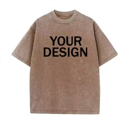 Unisex Cotton Wash T-Shirt Vintage Custom Print Pattern Oversized Short Sleeve T-Shirt Rapper Streetwear Men's Casual T-Shirt