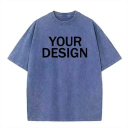 Unisex Cotton Wash T-Shirt Vintage Custom Print Pattern Oversized Short Sleeve T-Shirt Rapper Streetwear Men's Casual T-Shirt