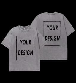 Unisex Cotton Wash T-Shirt Vintage Custom Print Pattern Oversized Short Sleeve T-Shirt Rapper Streetwear Men's Casual T-Shirt