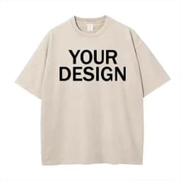 Unisex Cotton Wash T-Shirt Vintage Custom Print Pattern Oversized Short Sleeve T-Shirt Rapper Streetwear Men's Casual T-Shirt