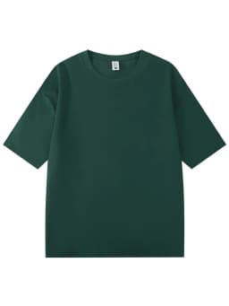 Summer 300gsm Heavy Cotton T-shirts Men Korean Fashion O-Neck Short Sleeve Solid Color Casual Unisex Basic Tees Oversized Tshirt