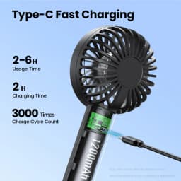 TOPK Mini Portable Fan 1200mAh USB Rechargeable Handheld Fan 3 Speed Personal Super Compact Cooling Fan for Makeup Outdoor