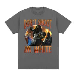 Funny Don't Shoot Im White Meme Graphic T-shirts for Men Casual Humor Short Sleeve T Shirt Unisex Vintage Fashion Gothic T-shirt