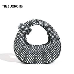 New Small Niche Design Diamond Dumpling Handbag Women's Socialite Style Evening Event Casual Versatile Handbag Water Diamond Bag