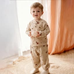 2Pcs Organic Cotton Kids Baby Sets Spring Summer Solid Tshirt Top + Pant Casual Toddler Boy Clothing