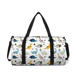 Cartoon Dinosaur Pattern Print Large Capacity Luggage Bag For Boy/Girls Best Gifts 2D Cartoon Outdoor Fitness Bag For Children