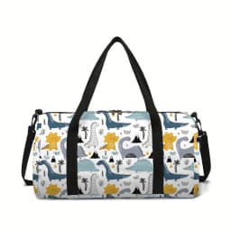 Cartoon Dinosaur Pattern Print Large Capacity Luggage Bag For Boy/Girls Best Gifts 2D Cartoon Outdoor Fitness Bag For Children