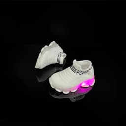 Boys and girls' flying woven sports socks and shoes with LED lights, summer new breathable and elastic children's shoes