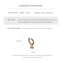 Inlaid Rhinestone Square Earrings Necklace Two-piece Set Fashion Versatile Exaggerated Temperament Light Luxury Accessories Sets