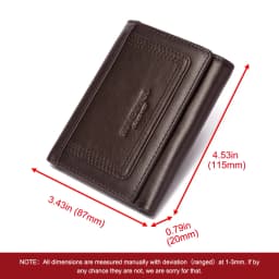 HUMERPAUL Genuine Leather Trifold Short Wallet for Mens High Quality Zipper Coin Pocket Slim RFID Card Holder Money Bags