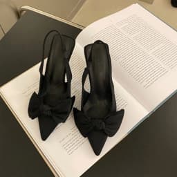 Slim Heels Fashion Stunning Tender Sandals For Women Spring Summer High-End Attractive Pointed Toe Cap Bow High Heel Sandals