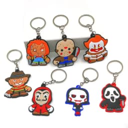 50PCS Keychains Terror Movie Character Keyring fit Friends Key Gift Car Key Accessories Horror Style Women Men Scary Key Holder