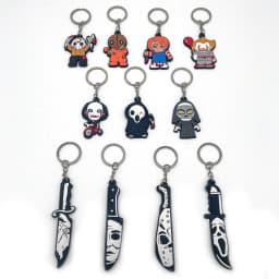 50PCS Keychains Terror Movie Character Keyring fit Friends Key Gift Car Key Accessories Horror Style Women Men Scary Key Holder