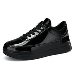 Patent Leather Black Men's Sneakers Fashion Casual Platform Shoes For Men Designer Hip Hop Sneakers Men zapatillas informales