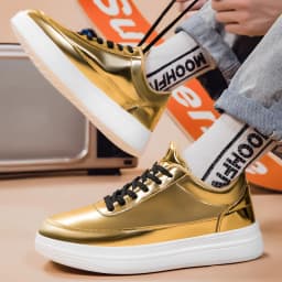 Patent Leather Black Men's Sneakers Fashion Casual Platform Shoes For Men Designer Hip Hop Sneakers Men zapatillas informales