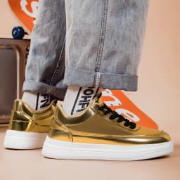 Patent Leather Black Men's Sneakers Fashion Casual Platform Shoes For Men Designer Hip Hop Sneakers Men zapatillas informales