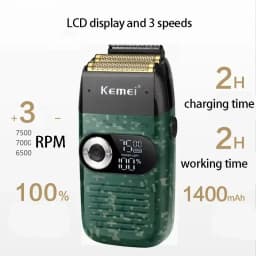 Kemei KM-2027 KM-5098 Professional Hair Clipper and Beard Trimmer New Design USB Rechargeable Shaver for Men Electric Clippers