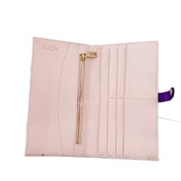 Women's Fashion Elegant PU Leather Long Wallet Colorful Stripe Stitching Zipper Pocket Card Holder, Bifold